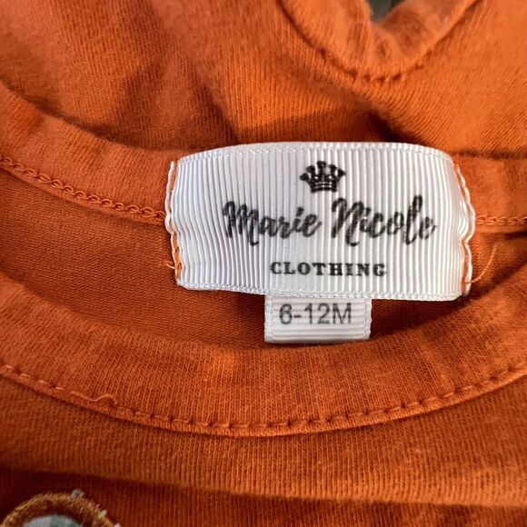 Marie Nicole Ruffle Chicken Long Sleeve Romper Infant Size 6-12 months - Picture 4 of 5